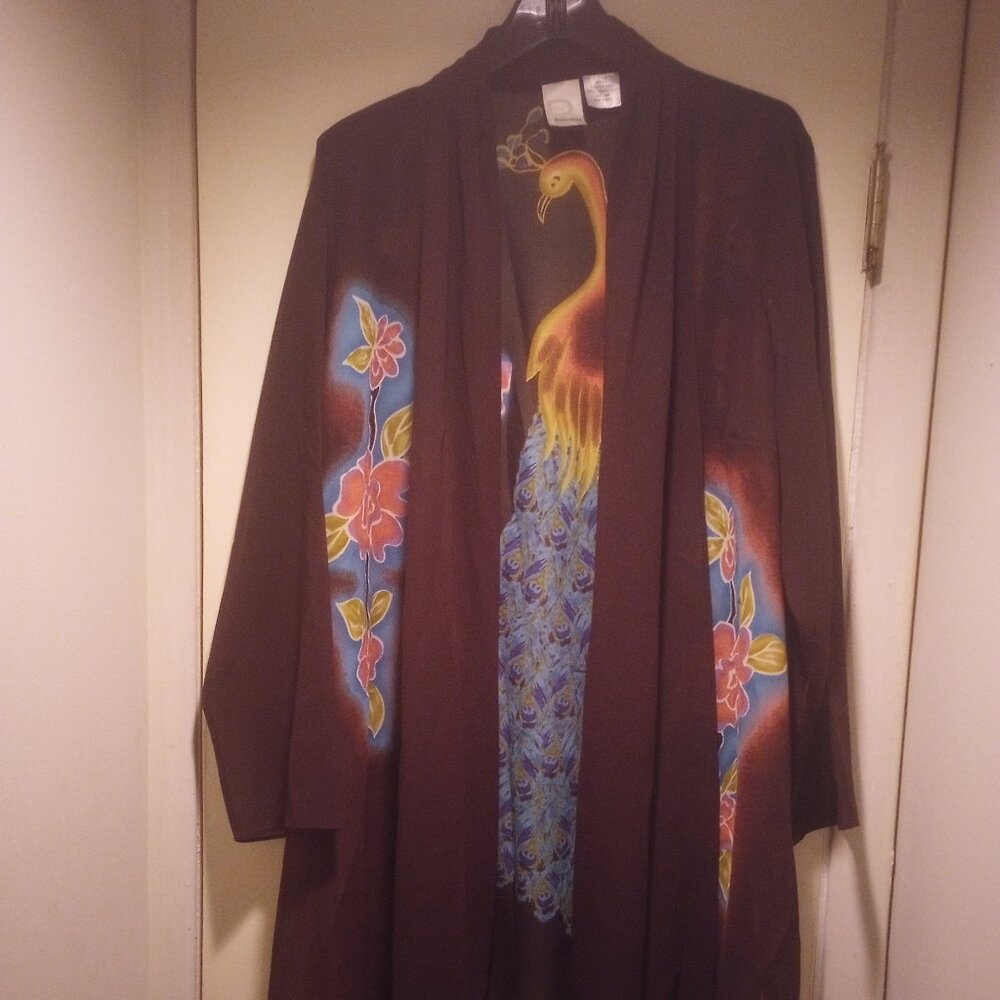 Roaman's peacock long swing coat size 18 New!!!